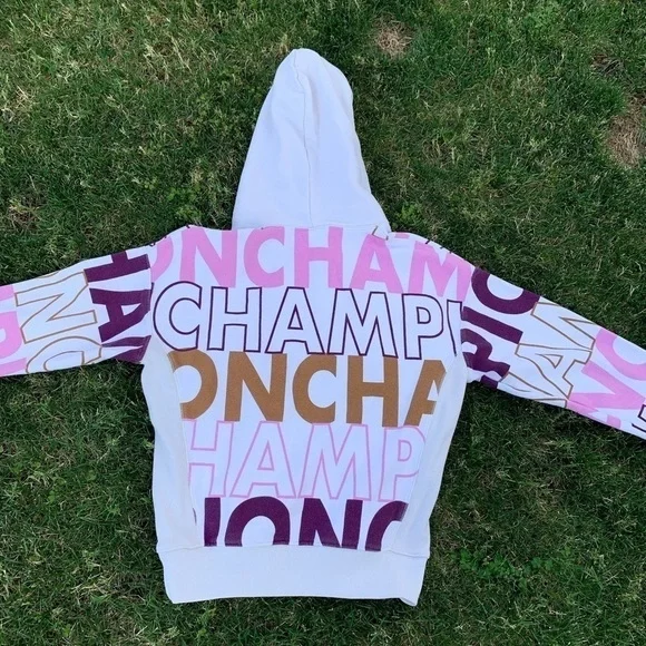 Champion Women’s Reverse Weave All-Over Print Hoodie Sweatshirt S - Picture 3 of 6